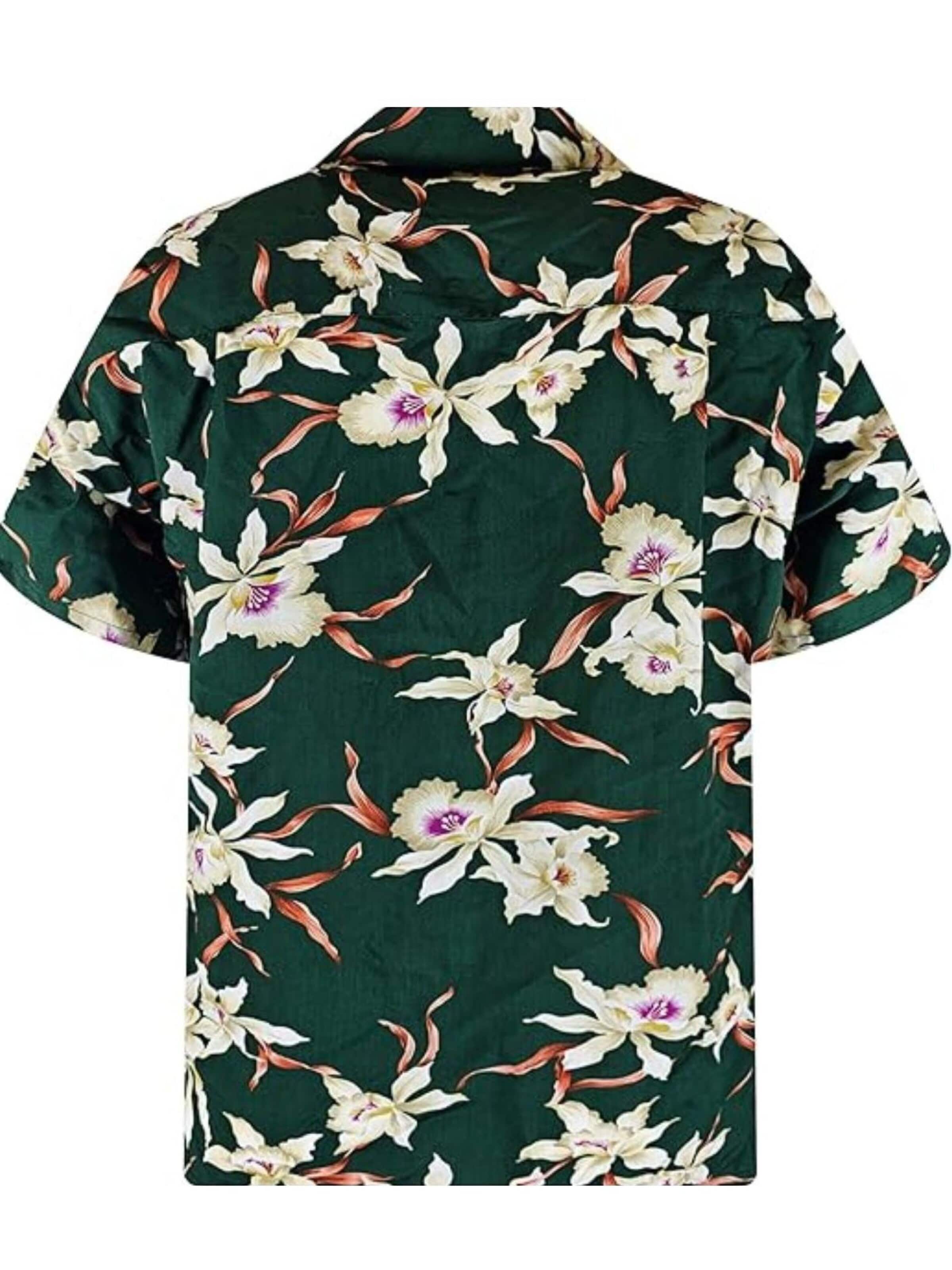 Paradise Found Regular Fit Hemd 'Tom Selleck Rainforest'‌‌‌ in Grün