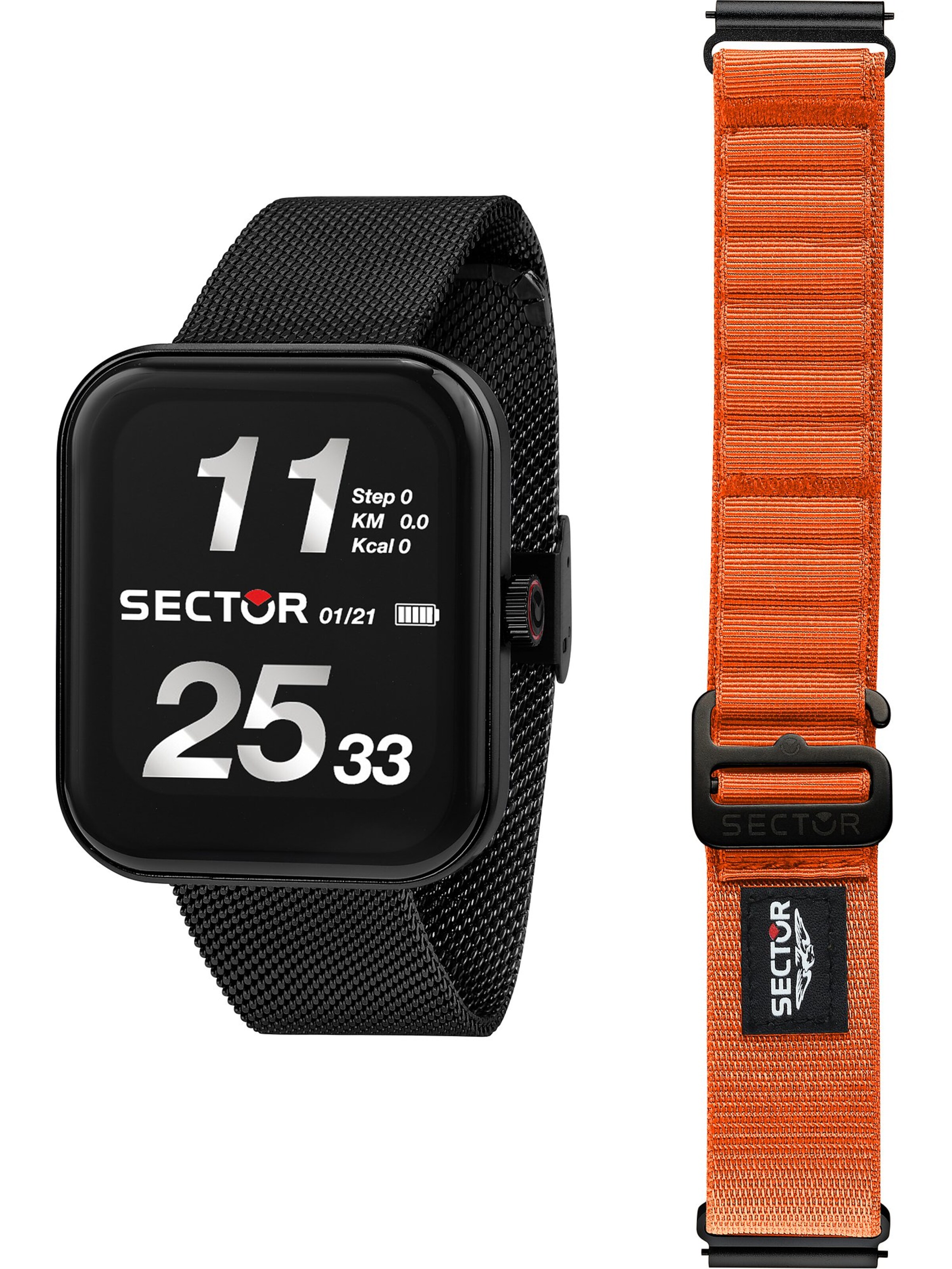 SECTOR Digitaluhr in Schwarz: Vorderseite