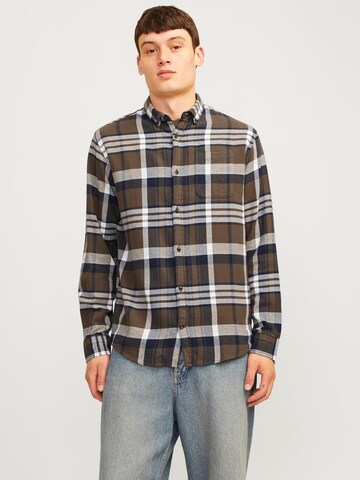 JACK & JONESRegular Fit Košulja 'JJEClassic' - smeđa boja: prednji dio