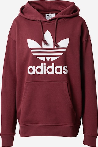 ADIDAS ORIGINALS Суичър 'Trefoil' в червено: отпред