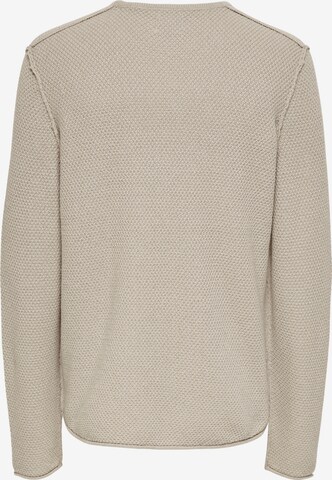 Only & Sons Sweter 'TROUGH' w kolorze beżowy