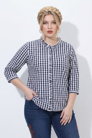 Ulla Popken Trachtenbluse in Schwarz