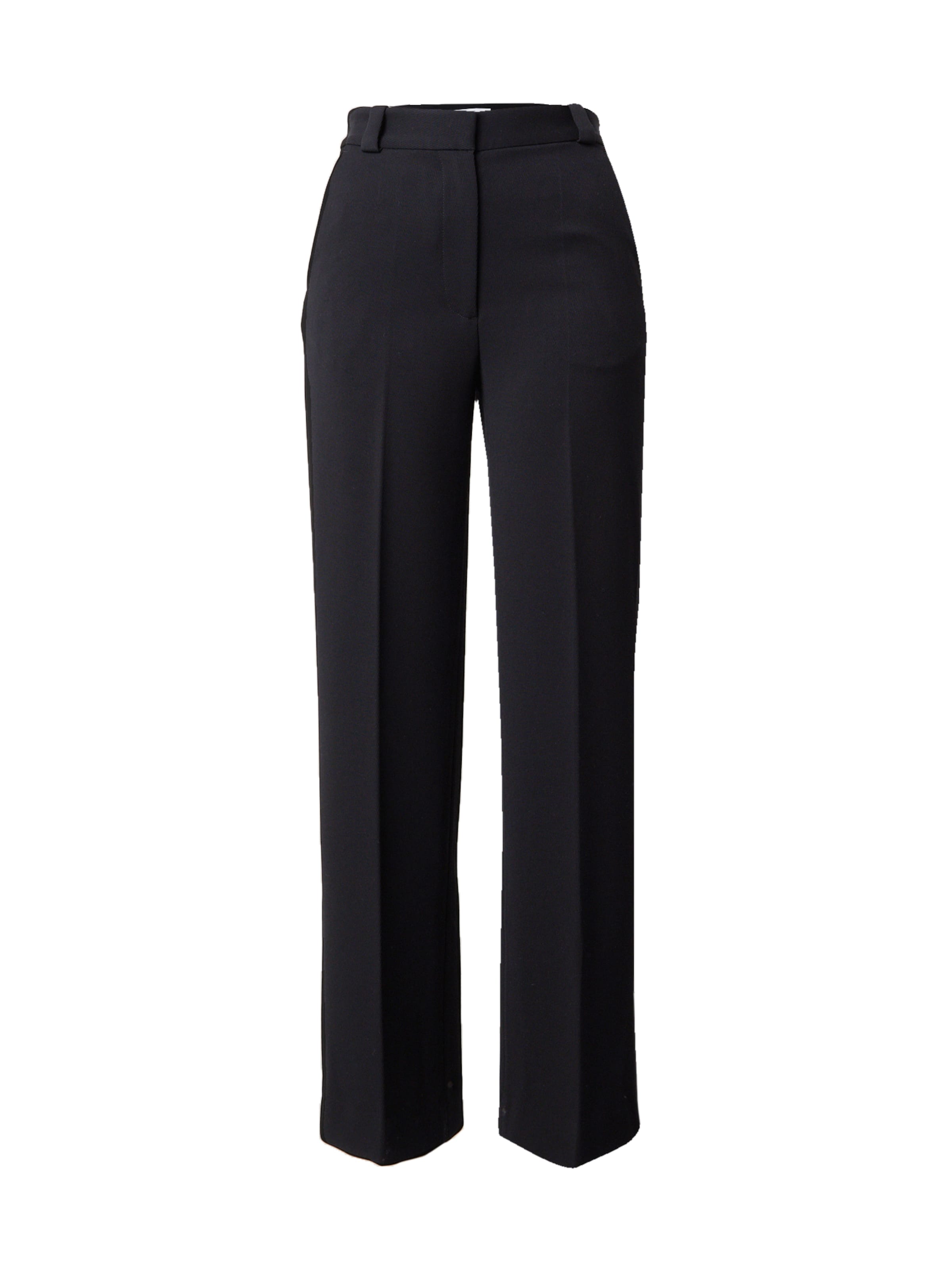 & Other Stories Wide leg Trousers with creases in Black: front