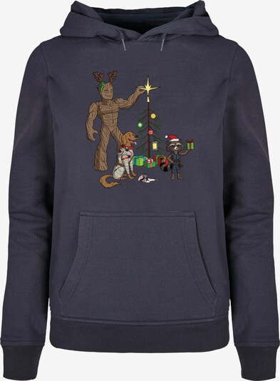 ABSOLUTE CULT Sweatshirt 'Guardians Of The Galaxy - Holiday Festive Group' in marine blue / Brown / Green / Red, Item view