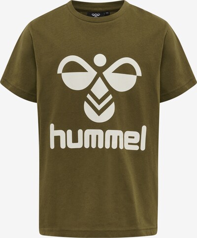 Hummel Shirt 'Tres' in de kleur Olijfgroen / Wit, Productweergave