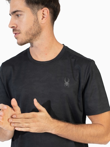 T-Shirt fonctionnel Spyder en noir