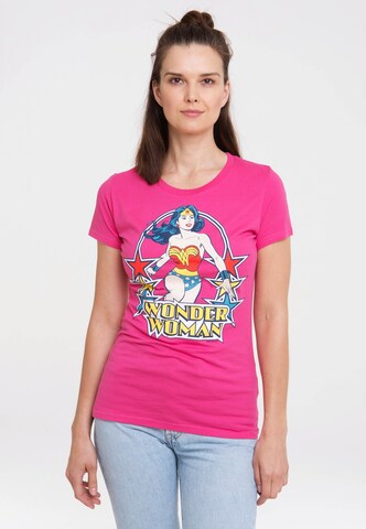 LOGOSHIRT T-Shirt 'Wonder Woman' in Pink: Vorderseite