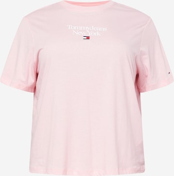 Tommy Jeans Curve Shirt 'Essential' in Roze: voorkant