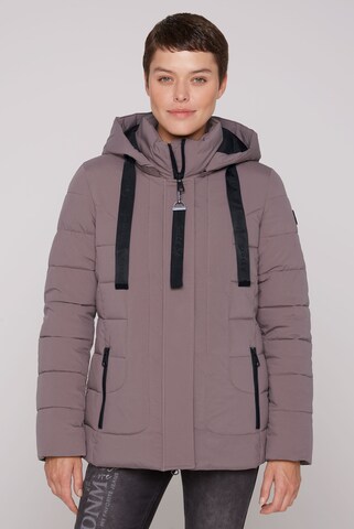 Soccx Puffer-Jacke mit abtrennbarer Kapuze in Braun: Vorderseite