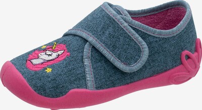 Fischer-Markenschuh Slippers 'Blanka' in Petrol / Pink / Wool white, Item view