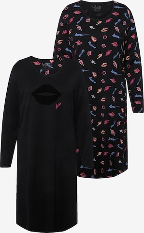 Chemise de nuit Ulla Popken en noir : devant