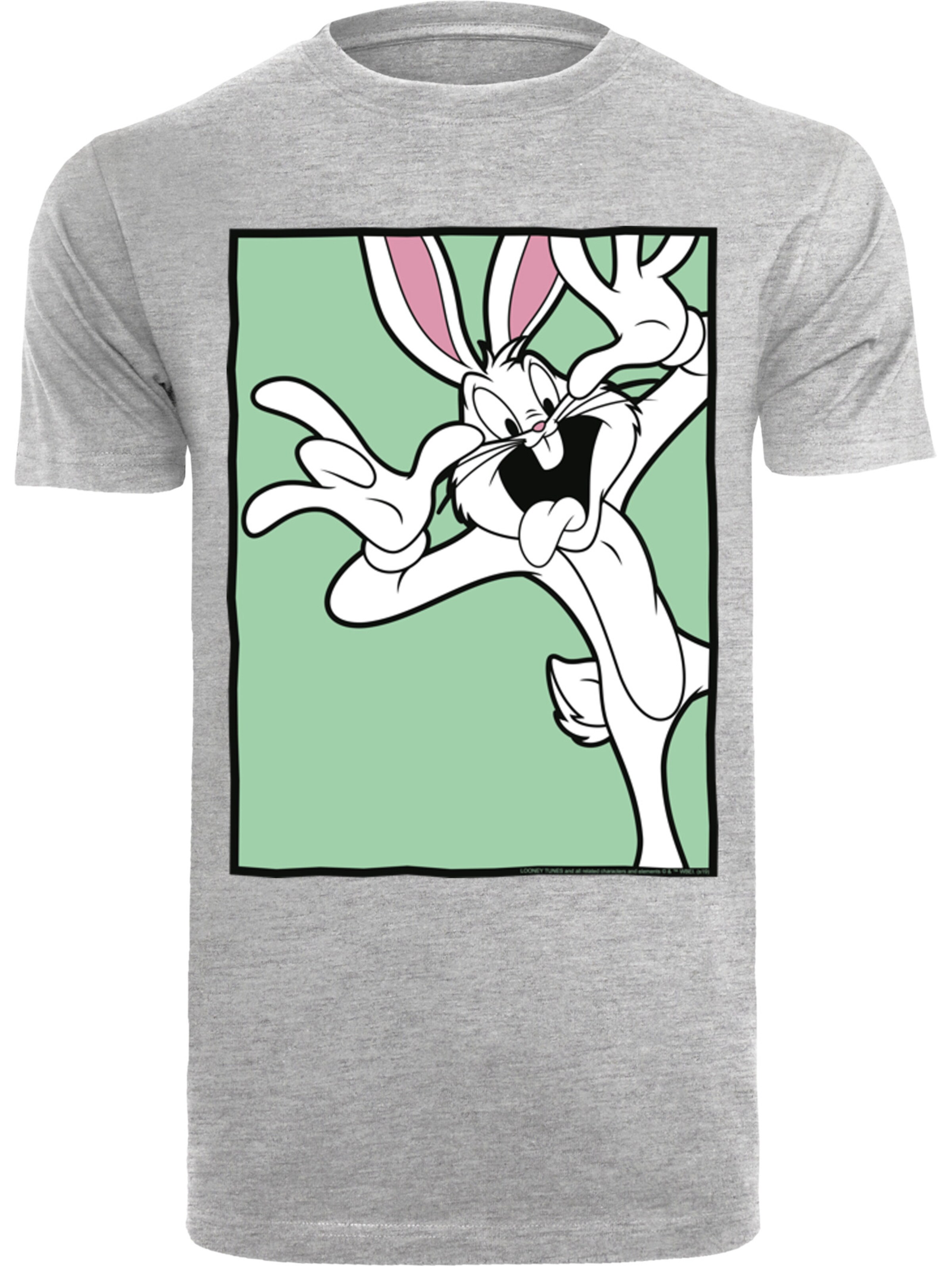 T-Shirt 'Looney Tunes Bugs Bunny' F4NT4STIC en gris : devant