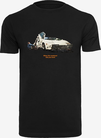 Mister Tee Shirt ' Weekend Wolf' in Black: front