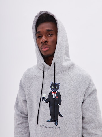 Felpa 'Dandy Cat' di Cat e Lolette in grigio
