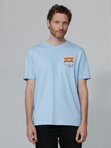 T-Shirt 'Rainbow Cassette' Watapparel en bleu : devant