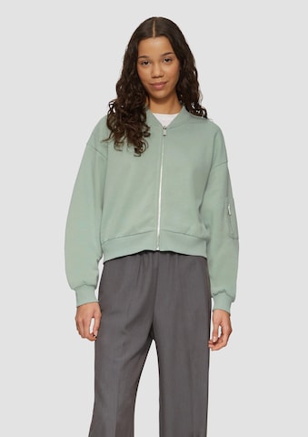 QS Sweatvest in Groen: voorkant