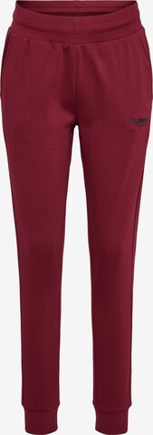 Hummel Tapered Broek in Rood: voorkant