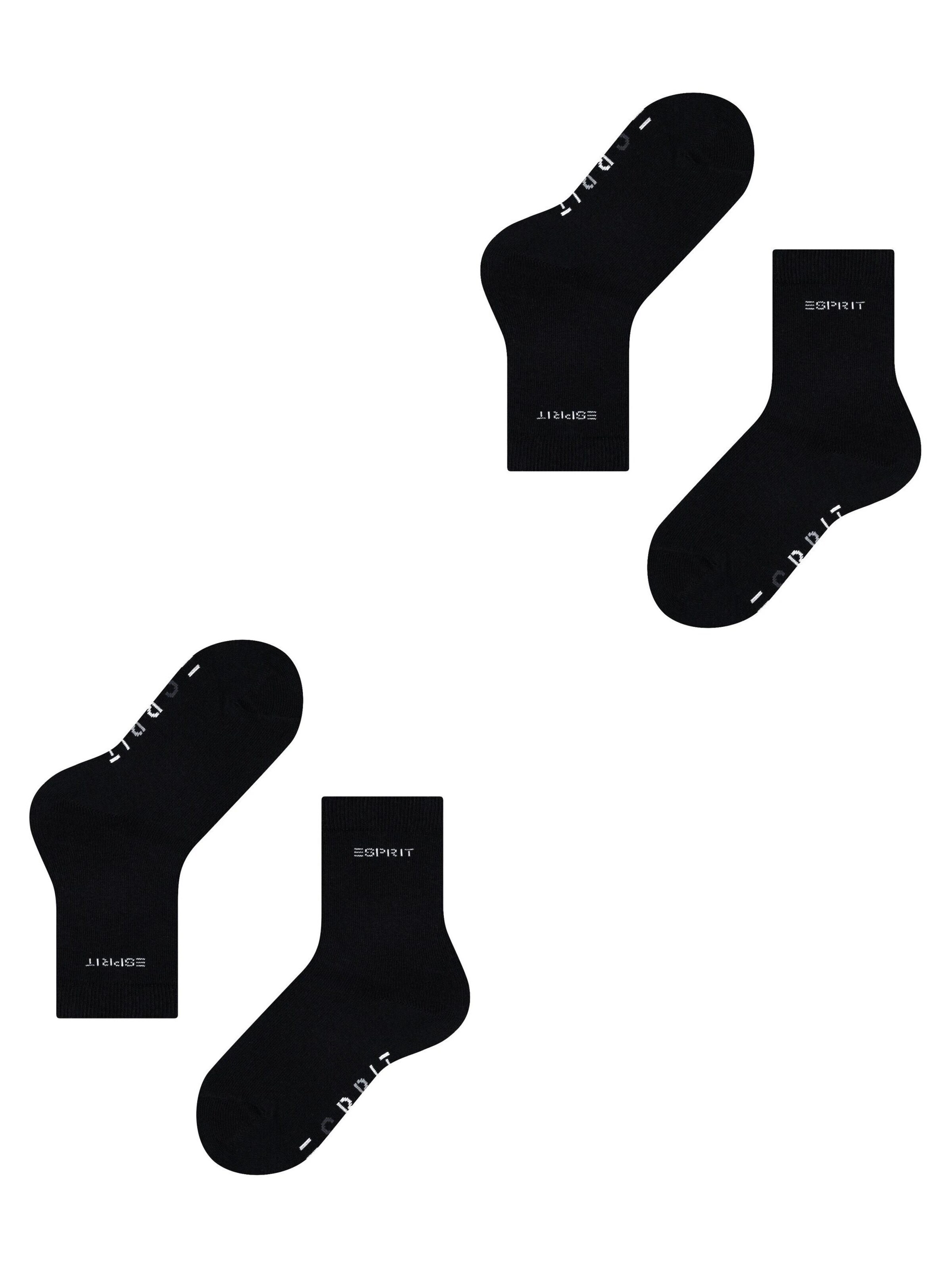 ESPRIT Socks 'Foot Logo 2-Pack' in Black