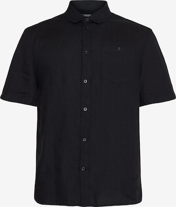 KnowledgeCotton Apparel Hemd in Schwarz: Vorderseite