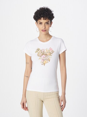 GUESS Shirt 'Hibiscus' in White: front