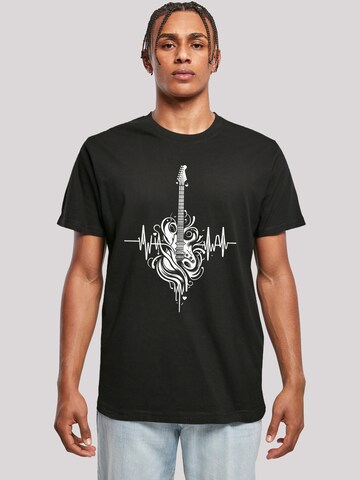 T-Shirt 'Gitarre Heartbeat' F4NT4STIC en noir : devant