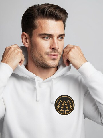 Neverless Sweatshirt 'Bäume Badge' in Weiß