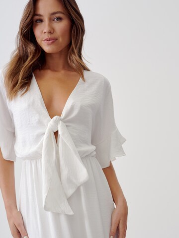 Robe 'LUCINDA' Tussah en blanc