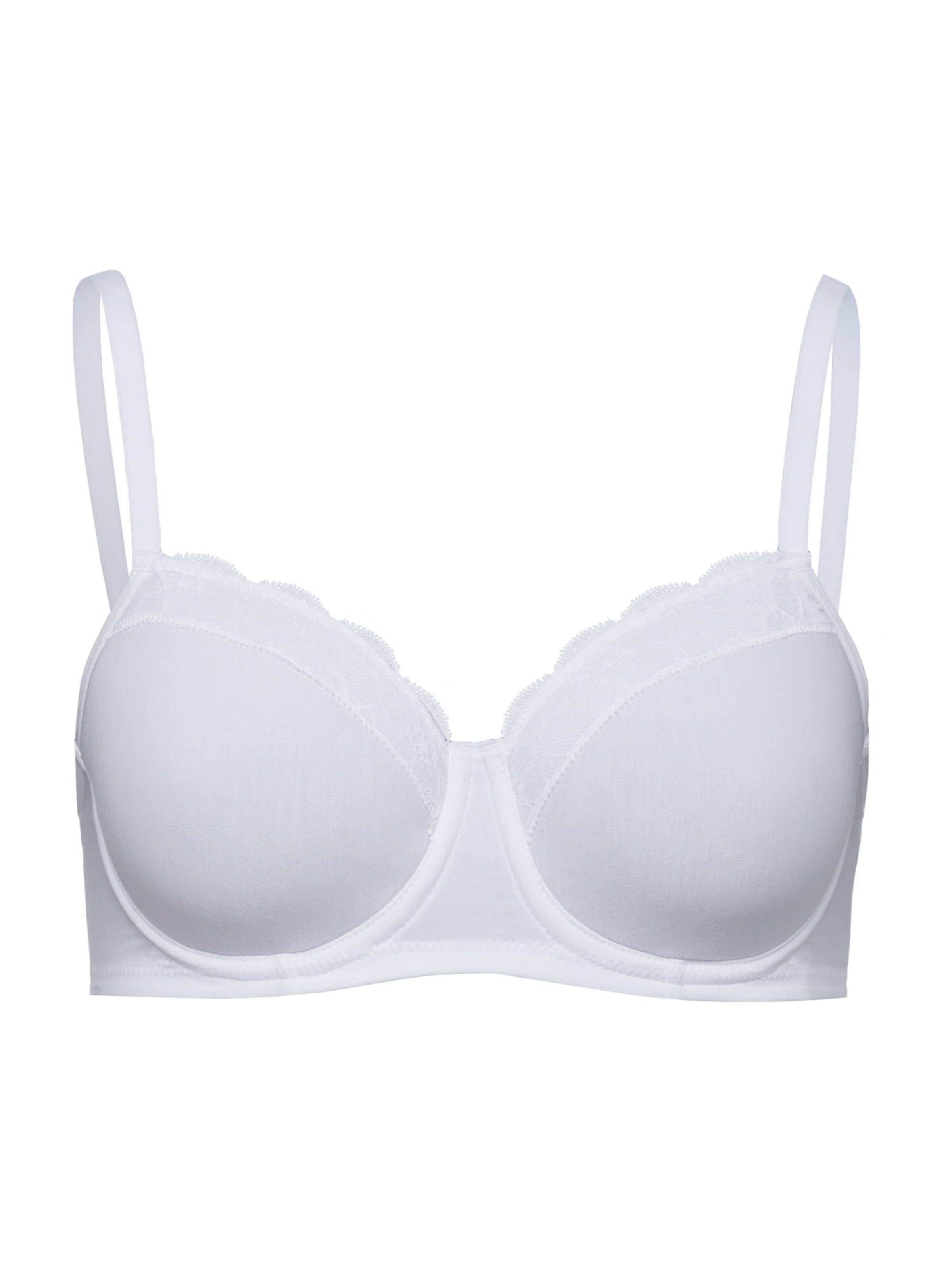 Hanro - Soutien de tecido Soutien 'Cotton Lace' em branco: frente