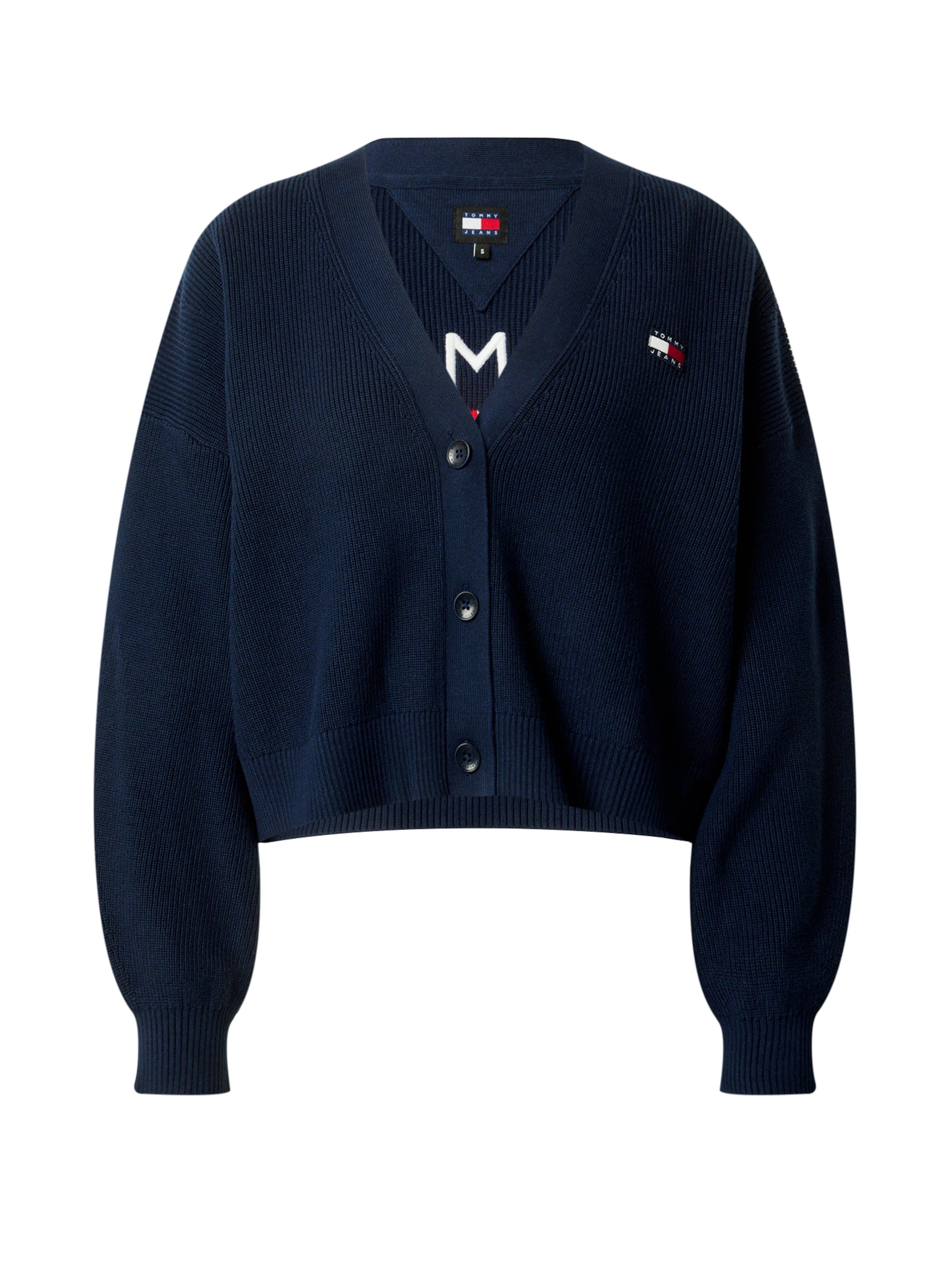 Tommy Jeans Kardigán - námornícka modrá / červená / biela, Produkt