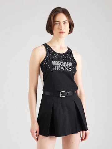 Moschino Jeans Top in Zwart: voorkant