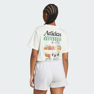 ADIDAS SPORTSWEAR Функционална тениска 'Farmers Market' в бяло: отпред