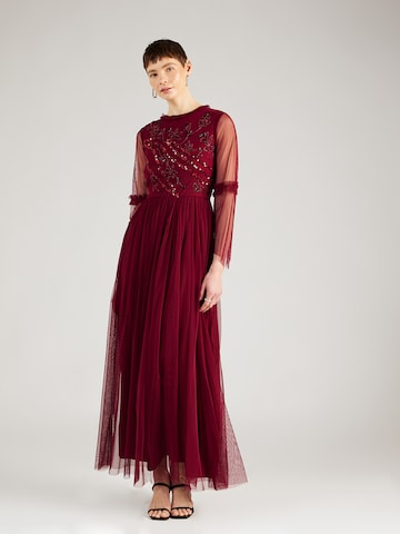 LACE & BEADS Evening Dress 'Dilma' in Red: front