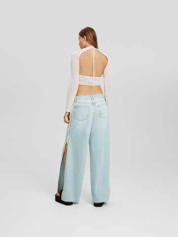 Bershka Wide Leg Jeans in Blau