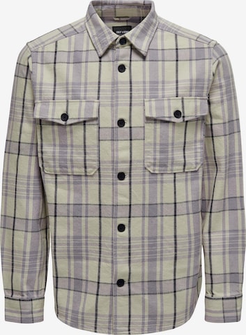 Only & Sons Regular fit Button Up Shirt 'Milo' in Purple: front