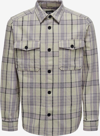 Only & Sons - Regular Fit Camisa 'Milo' em roxo: frente