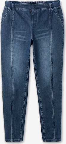 SHEEGO Slimfit Jeans in Blauw: voorkant