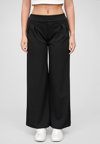 Cloud5ive Loosefit Bandplooibroek in Zwart: voorkant