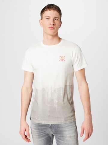 INDICODE JEANS - Camiseta 'Skyline' en blanco: frente