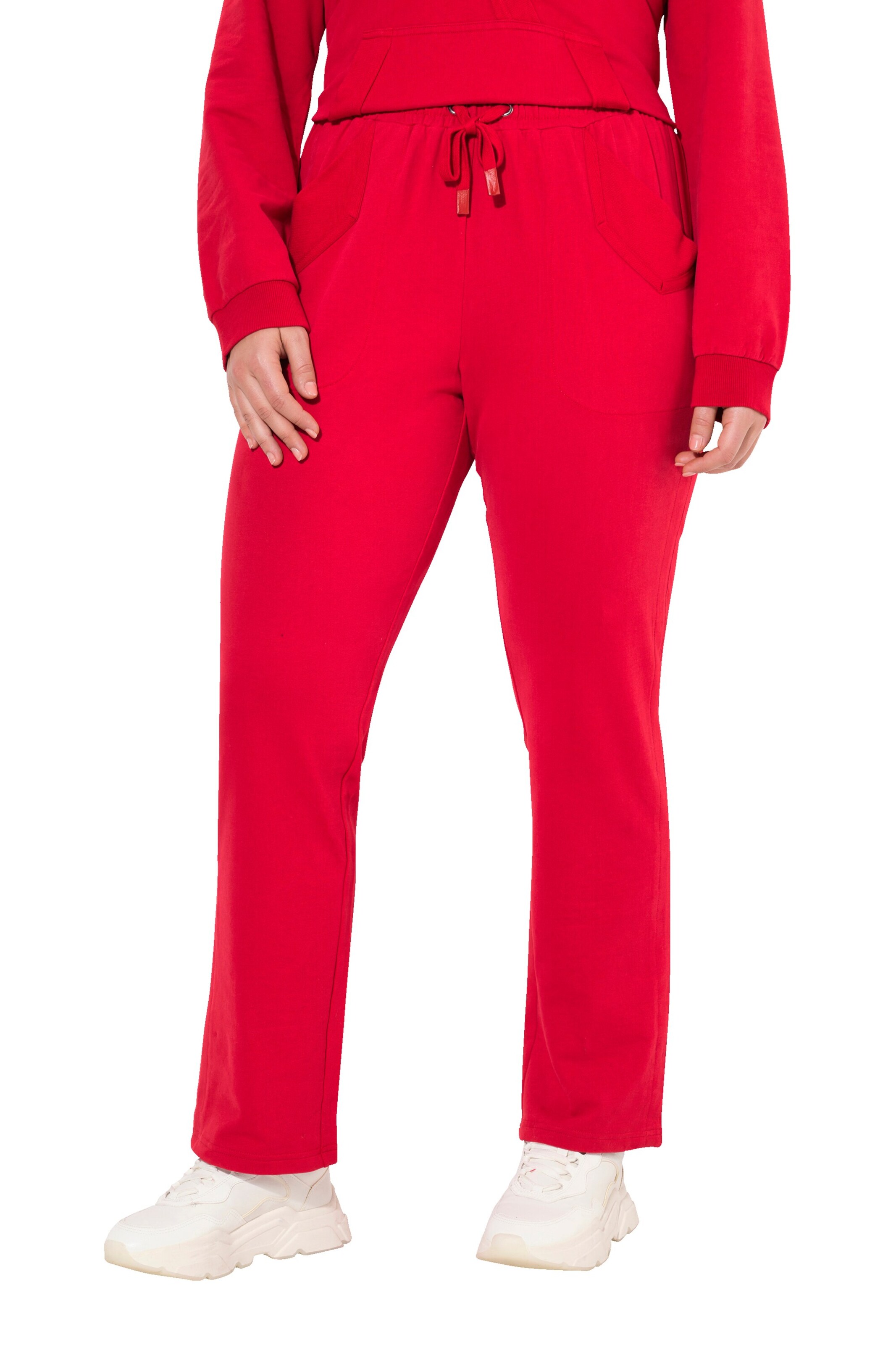 Ulla Popken Regular Trousers in Red: front