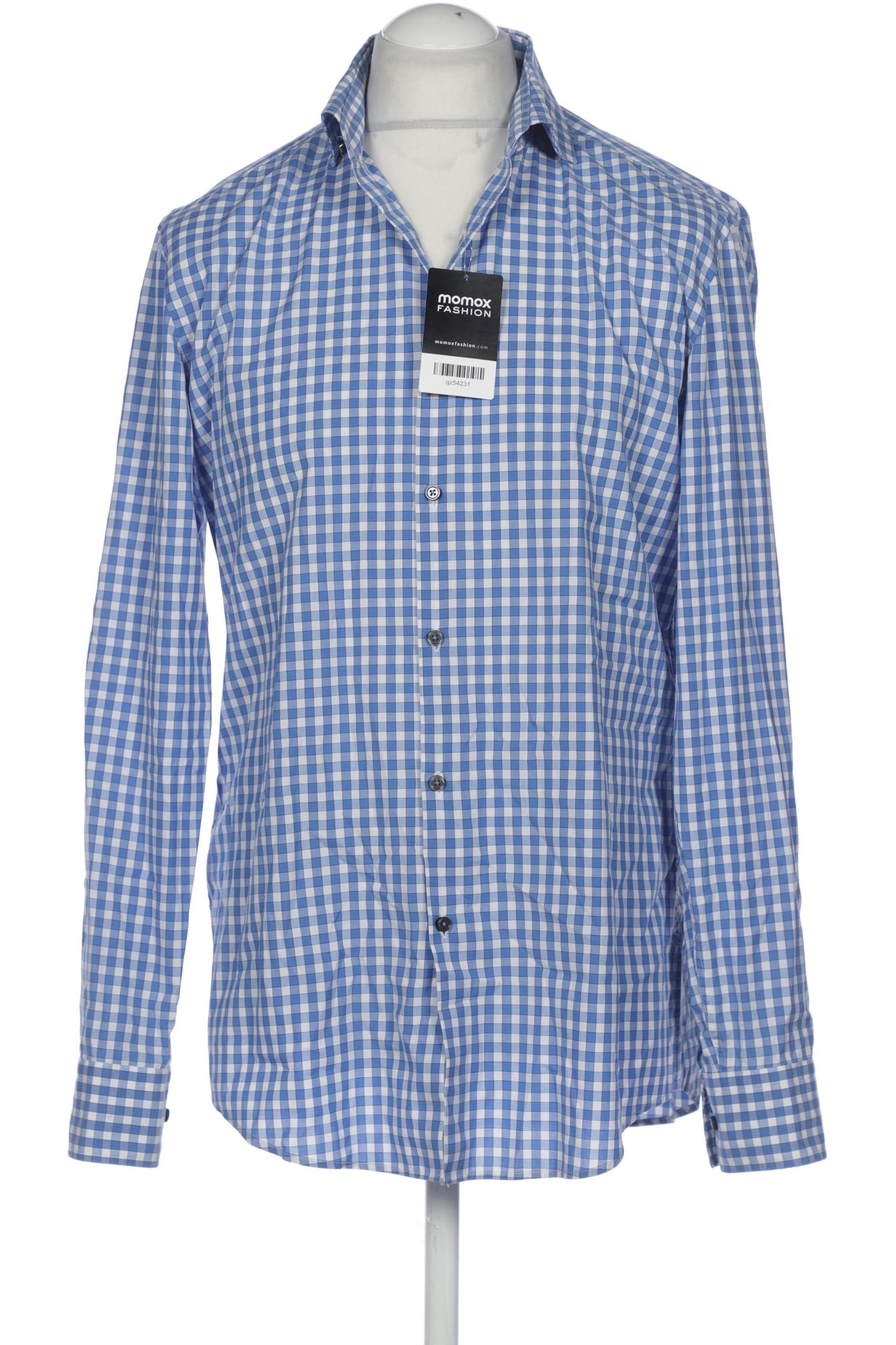 BOSS Black Button Up Shirt in L in Blue: front