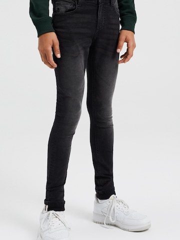 WE Fashion Skinny Jeans in Zwart: voorkant