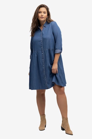 Robe-chemise Ulla Popken en bleu : devant