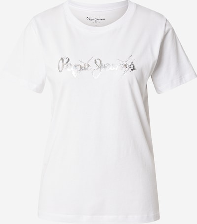 Pepe Jeans Tričko, veľkosť XS - strieborná / biela, Produkt