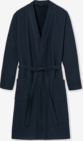 SCHIESSER Long Bathrobe in Blue: front