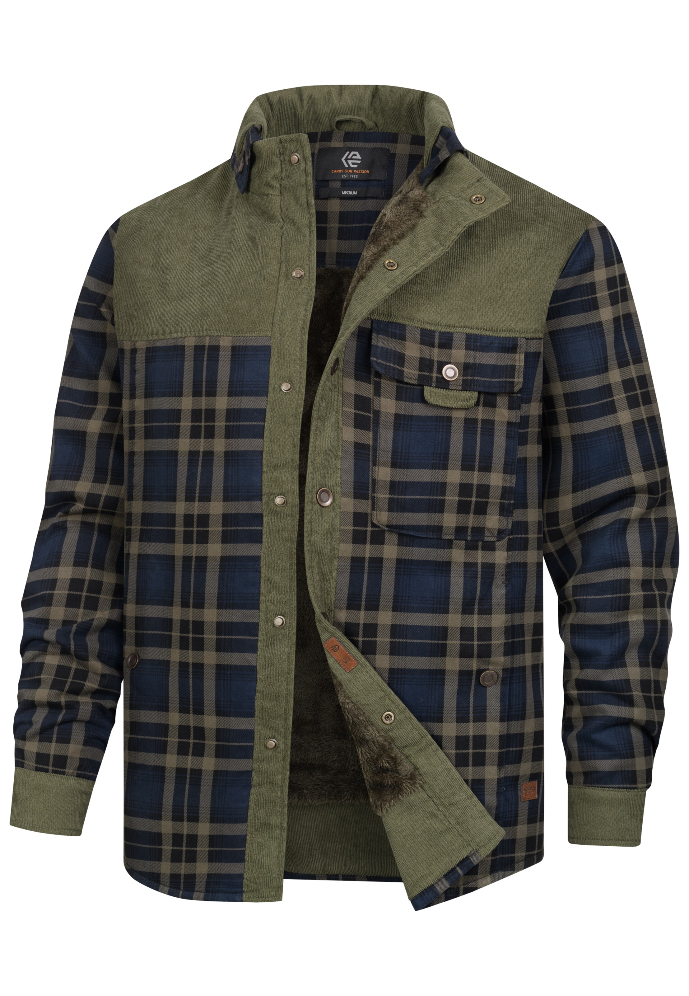 INDICODE JEANS Tussenjas 'Holz' in Groen: voorkant