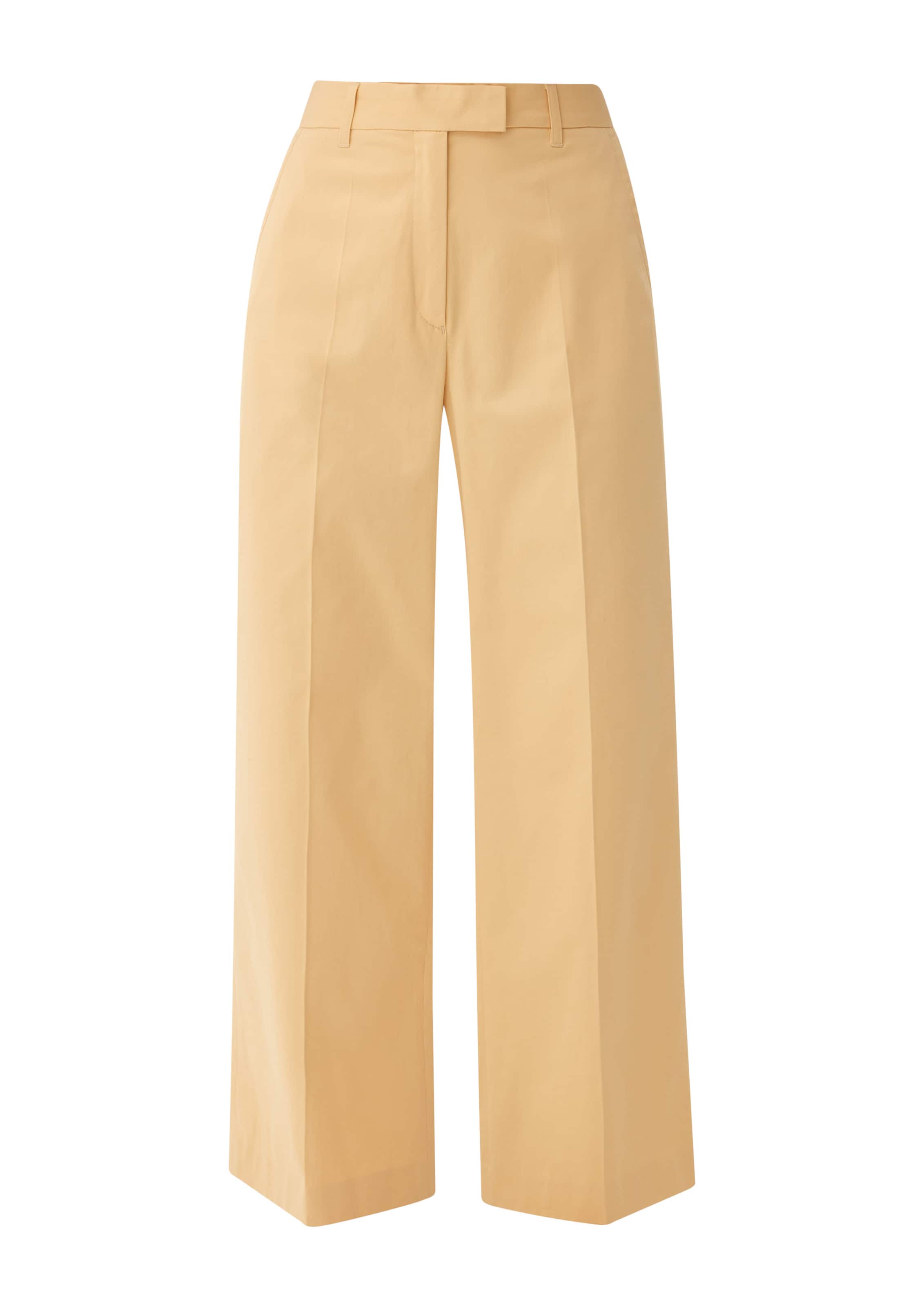 s.Oliver BLACK LABEL Wide Leg Bundfaltenhose in Gelb: Vorderseite