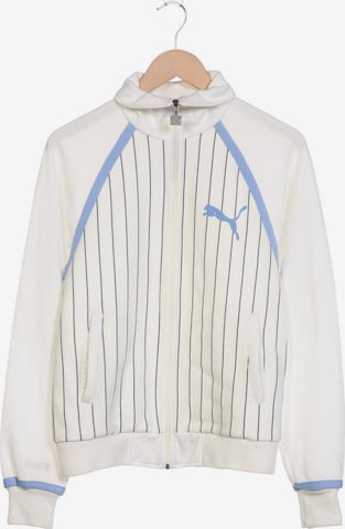 PUMA Sweatshirt & Zip-Up Hoodie in S in White: front