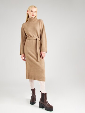 VILA Knitted dress 'VIROLFIE' in Brown: front