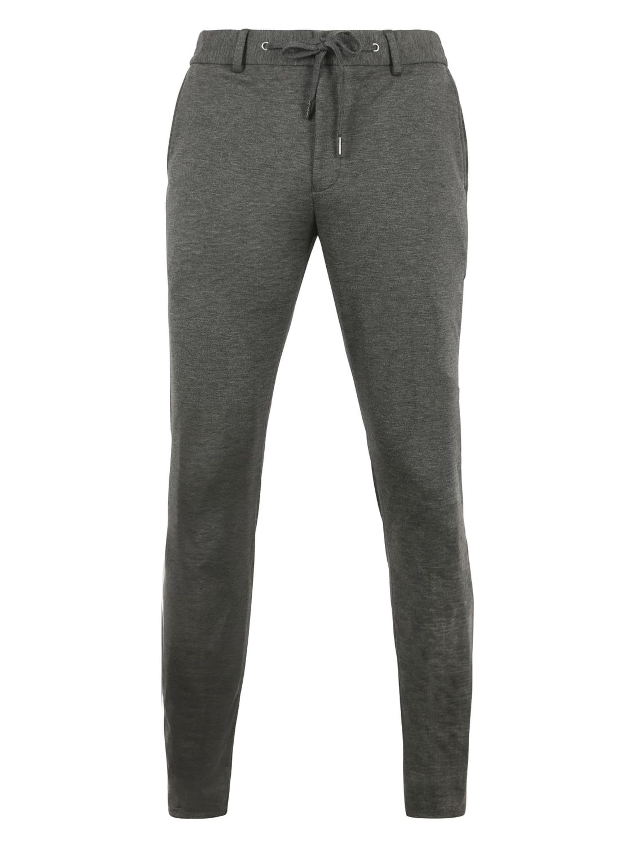 Suitable Slim fit Trousers with creases in Grey: front
