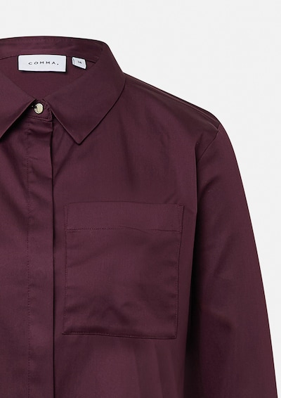 COMMA Blouse 'Popline' in de kleur Wijnrood, Productweergave